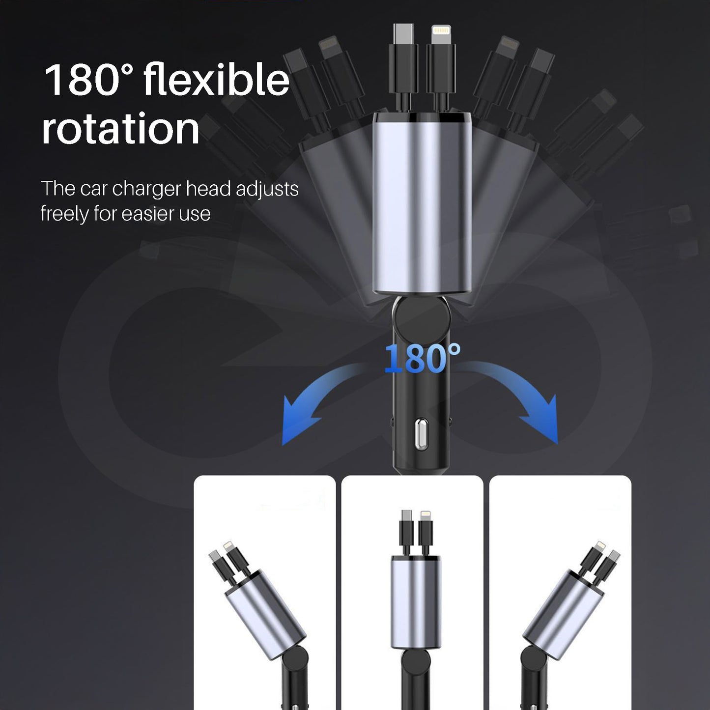 4-in-1 Retractable Car Charger