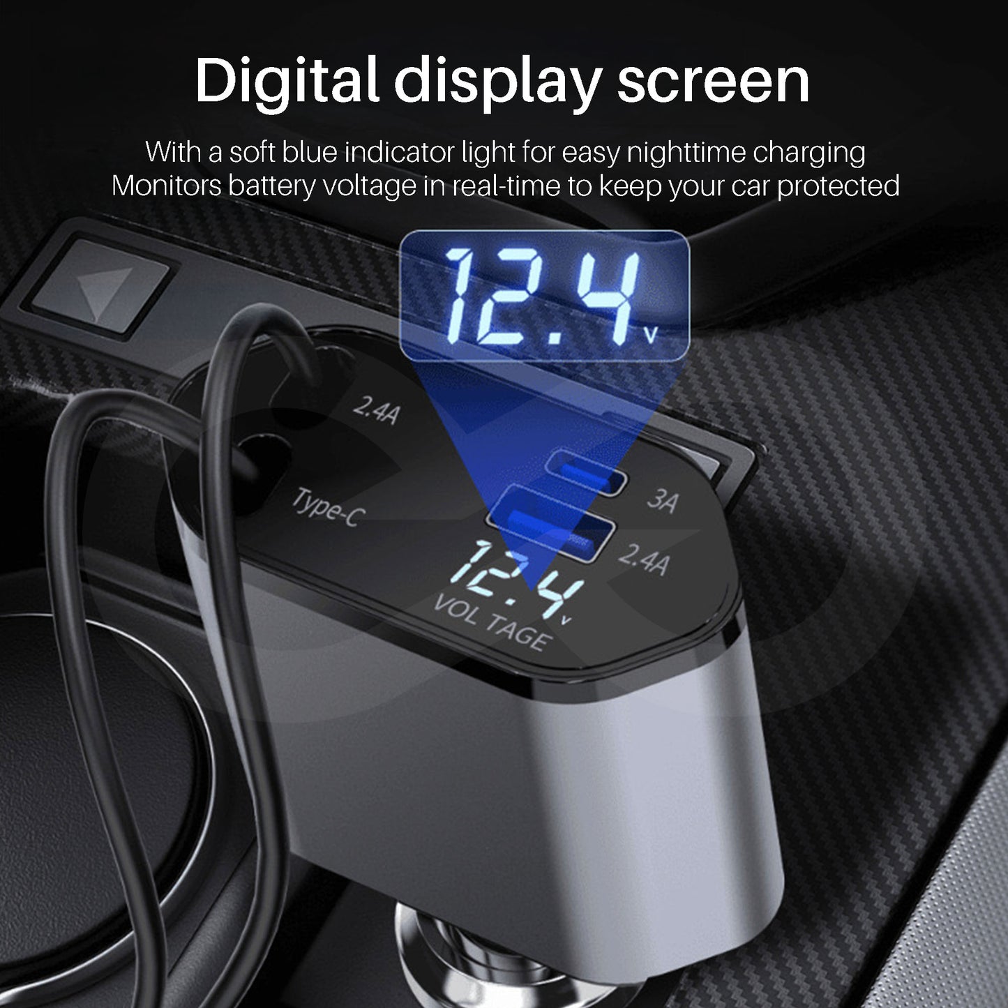 4-in-1 Retractable Car Charger
