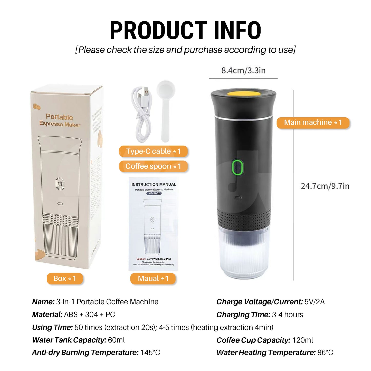 3-in-1 Portable Coffee Machine 02 Product Information