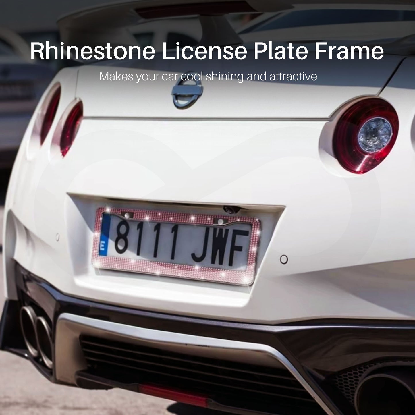 Artificial Rhinestone Car License Plate Frame 05