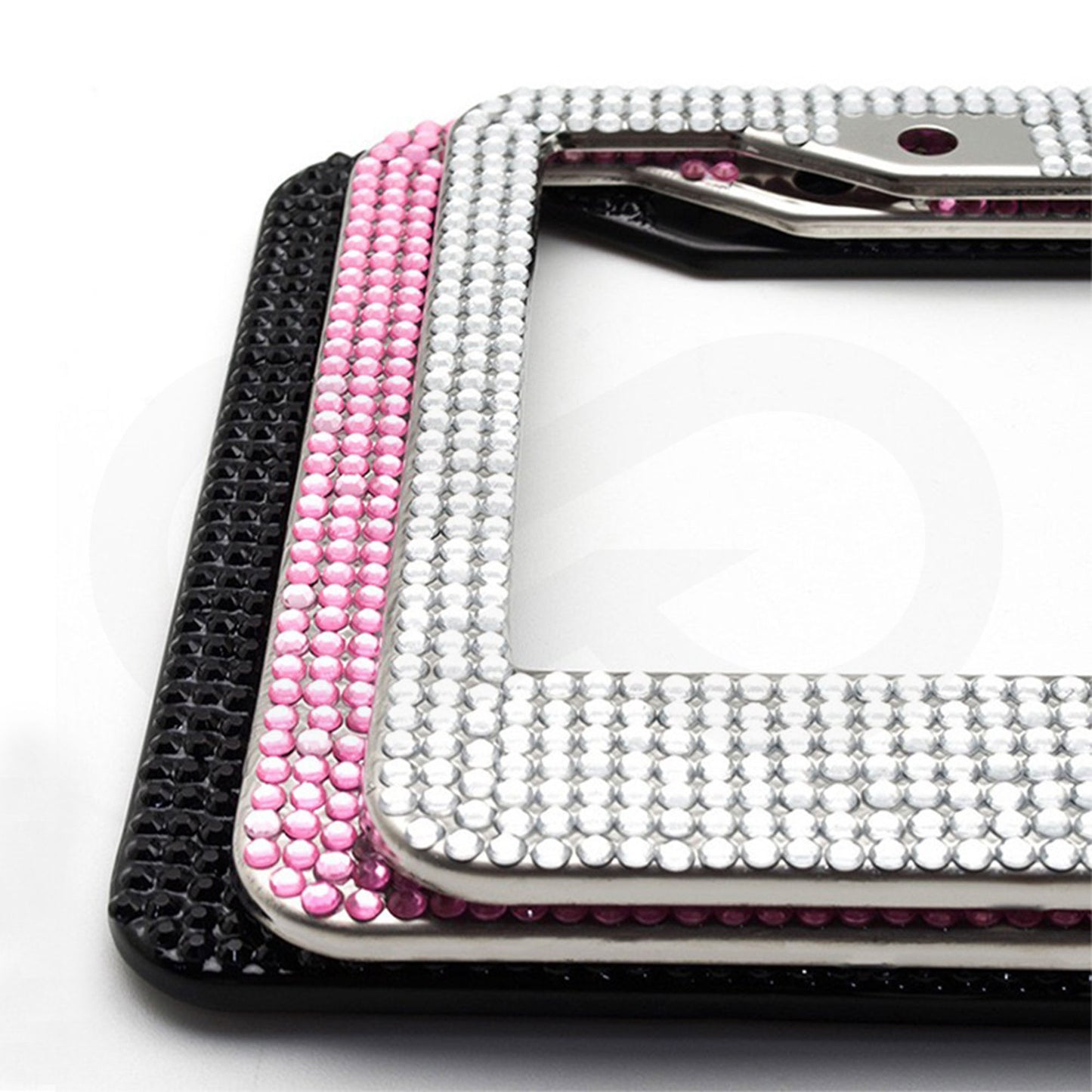 Artificial Rhinestone Car License Plate Frame 09