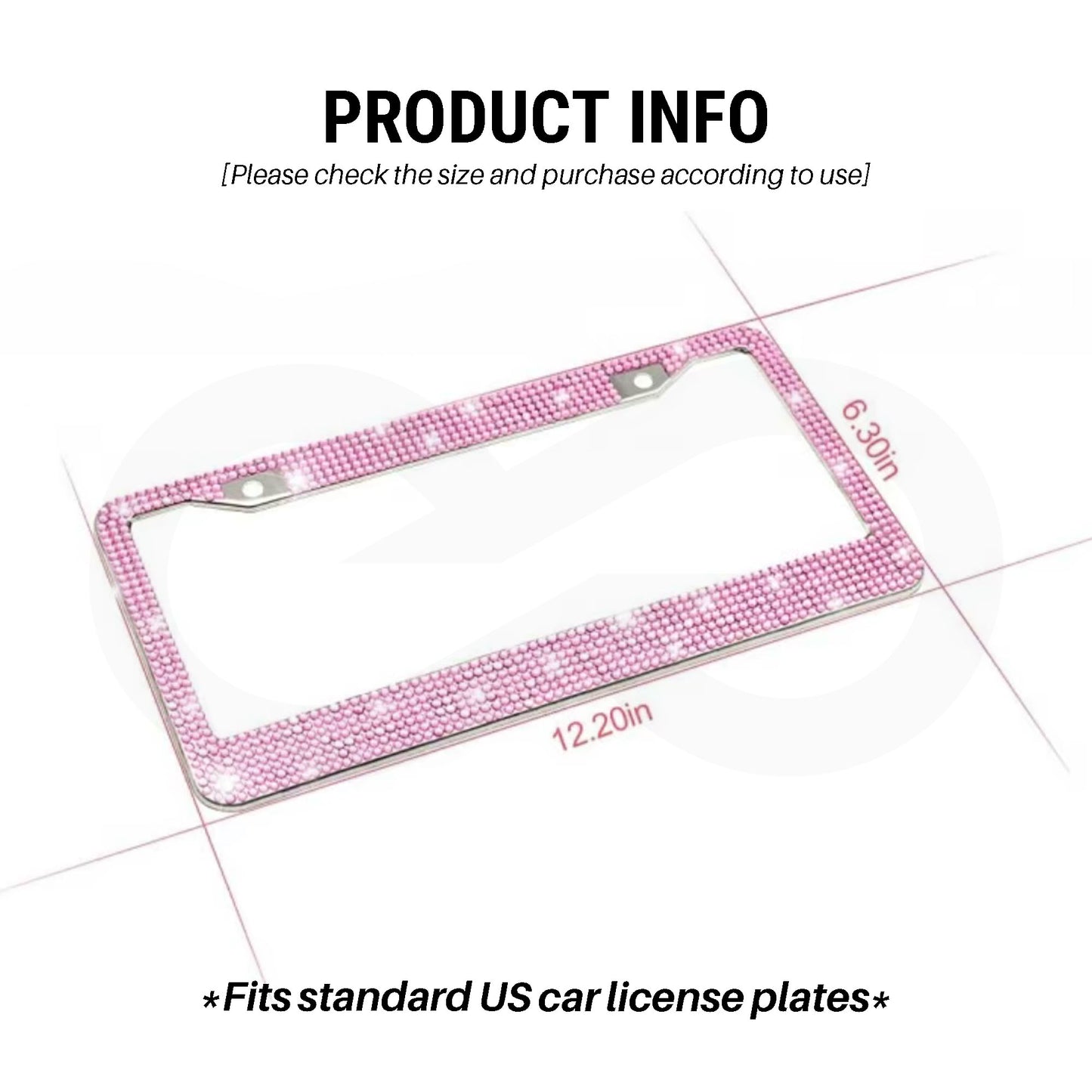 Artificial Rhinestone Car License Plate Frame 11