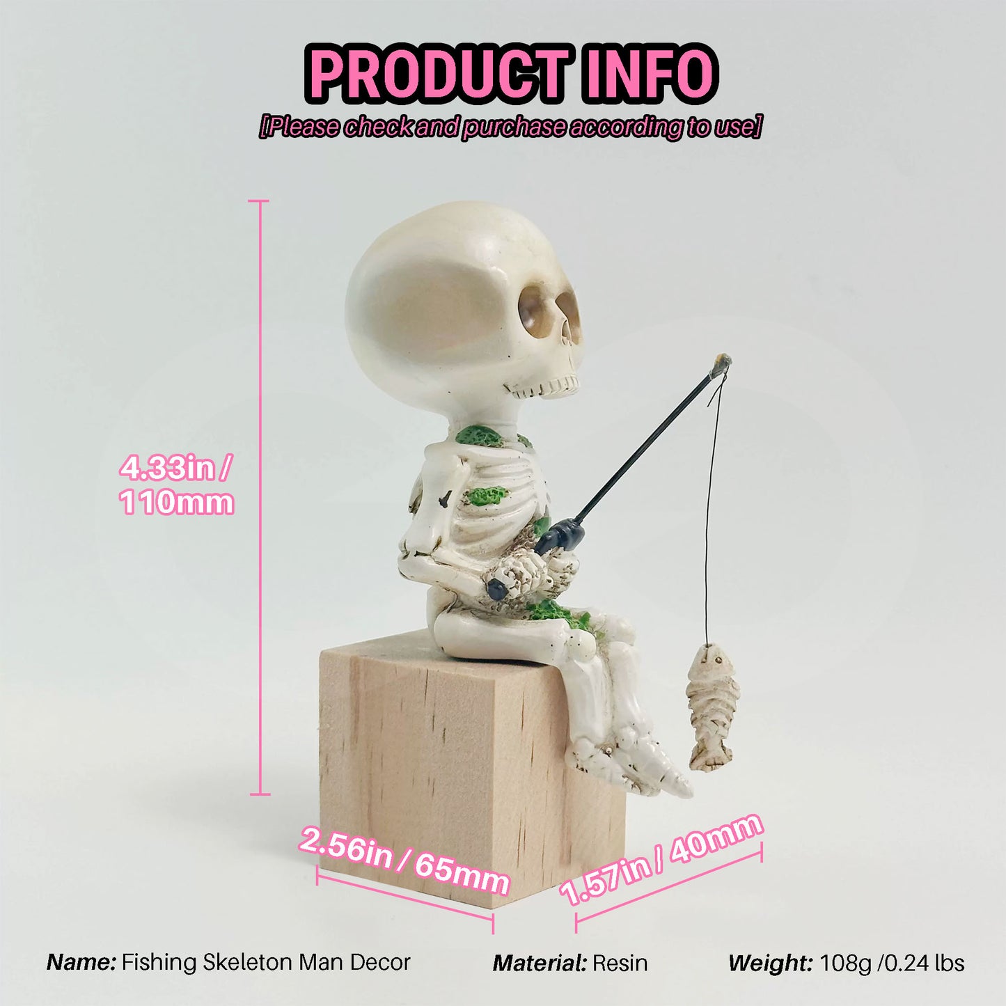 Fishing Skeleton Man Decoration Product Information 11