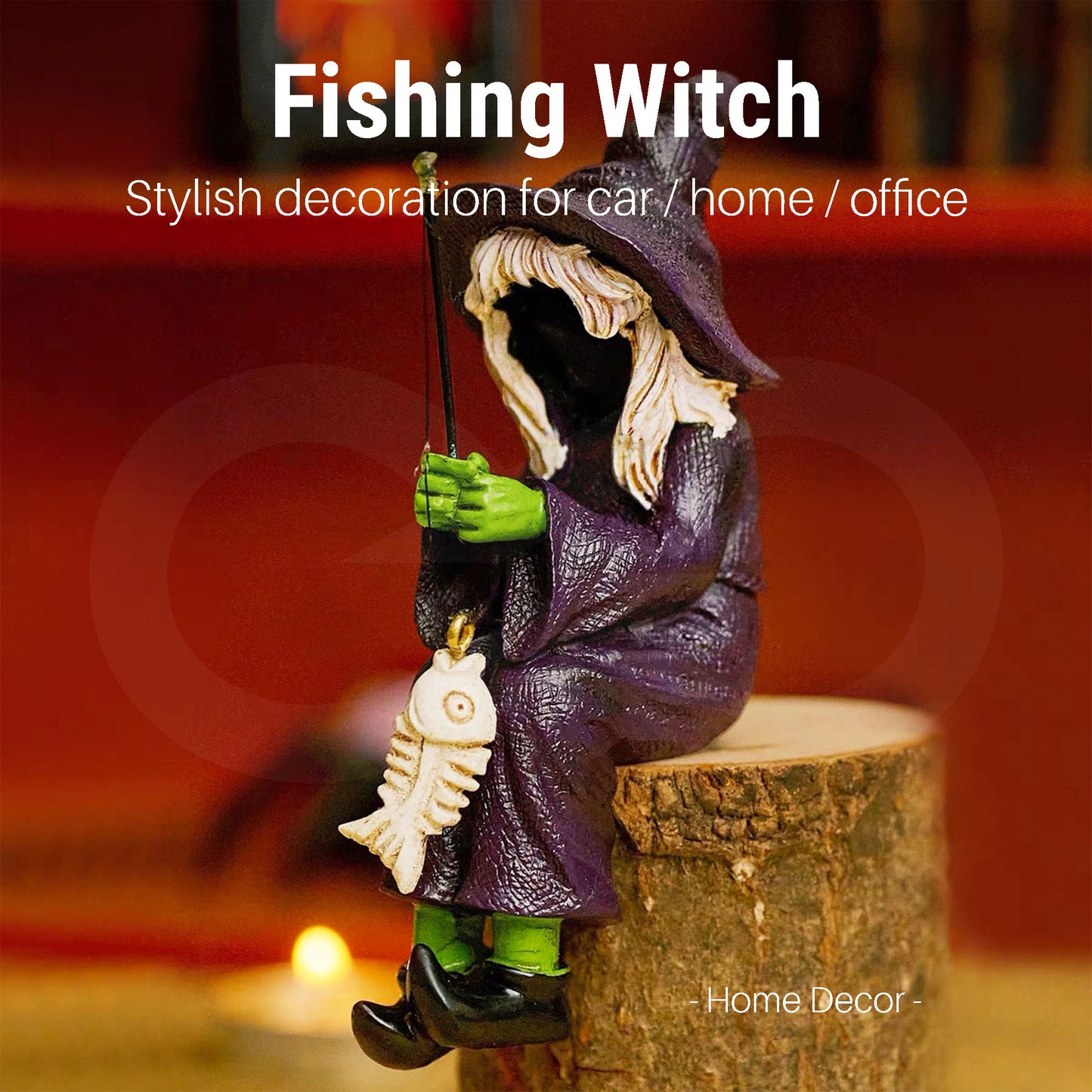 Fishing Witch Decoration 03