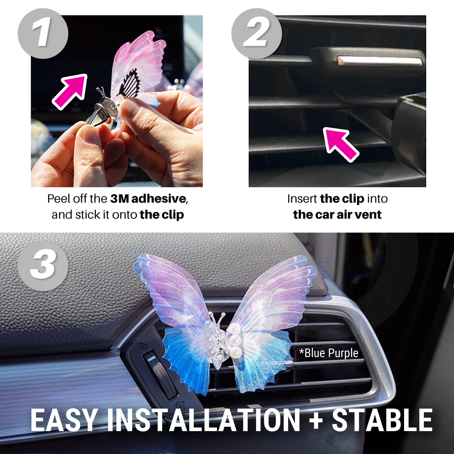 Flying Butterfly Car Air Vent Clip Decoration