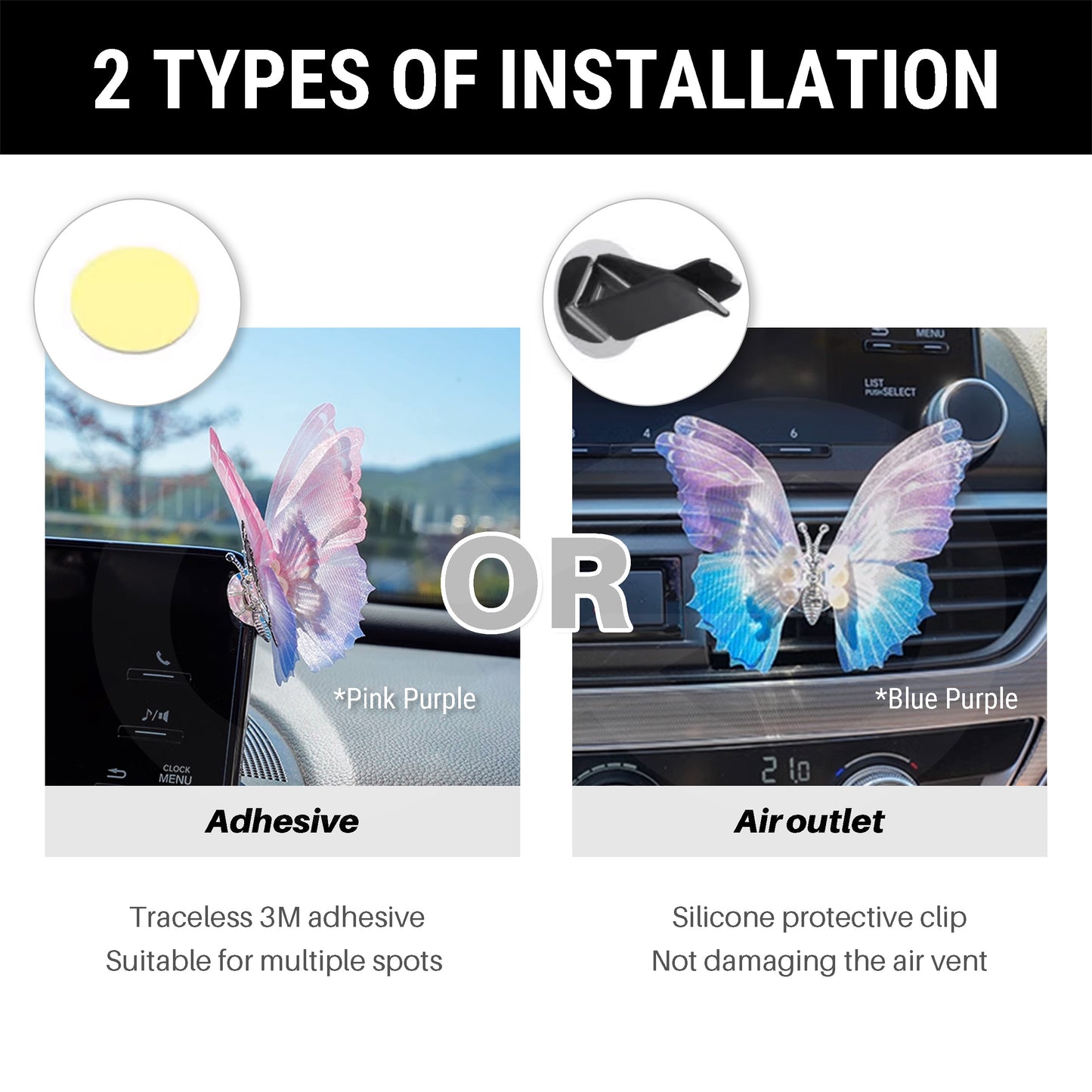 Flying Butterfly Car Air Vent Clip Decoration