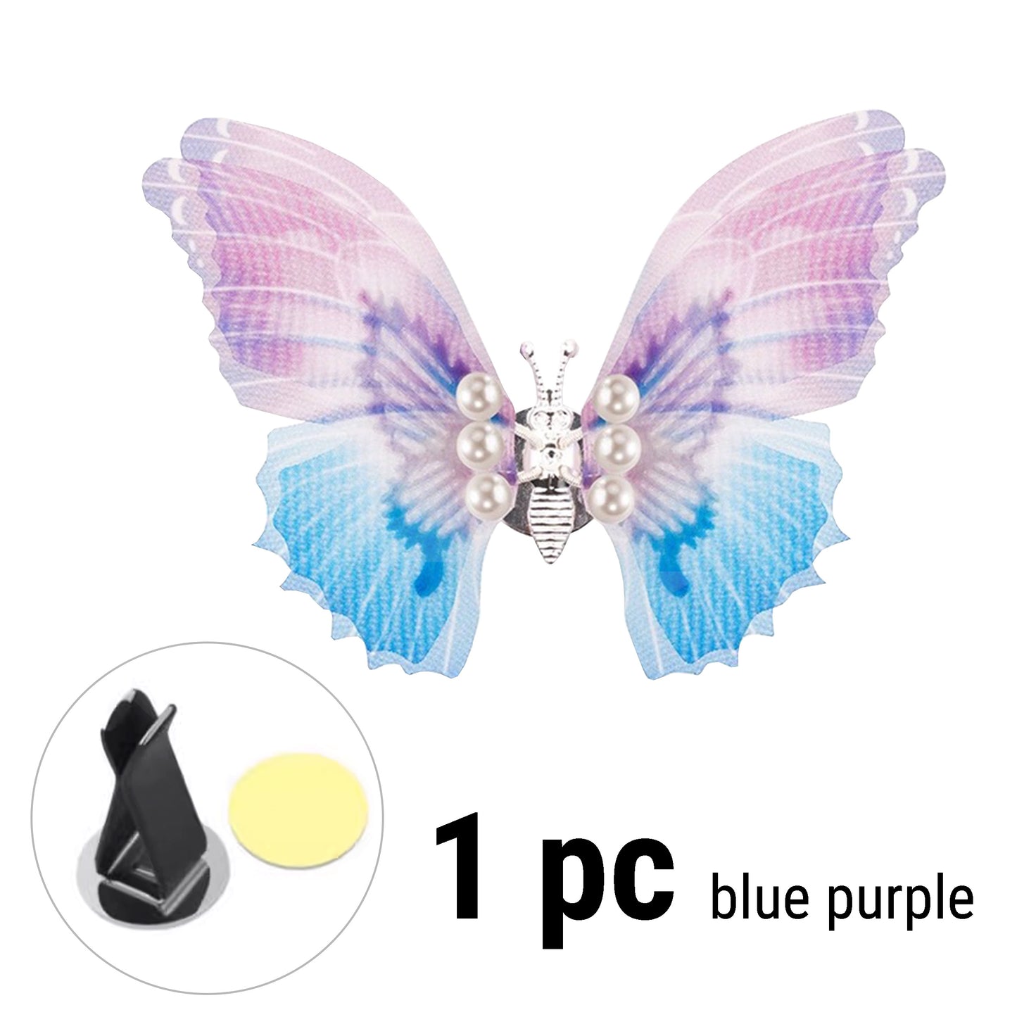 Flying Butterfly Car Vent Clip Decoration Blue Purple