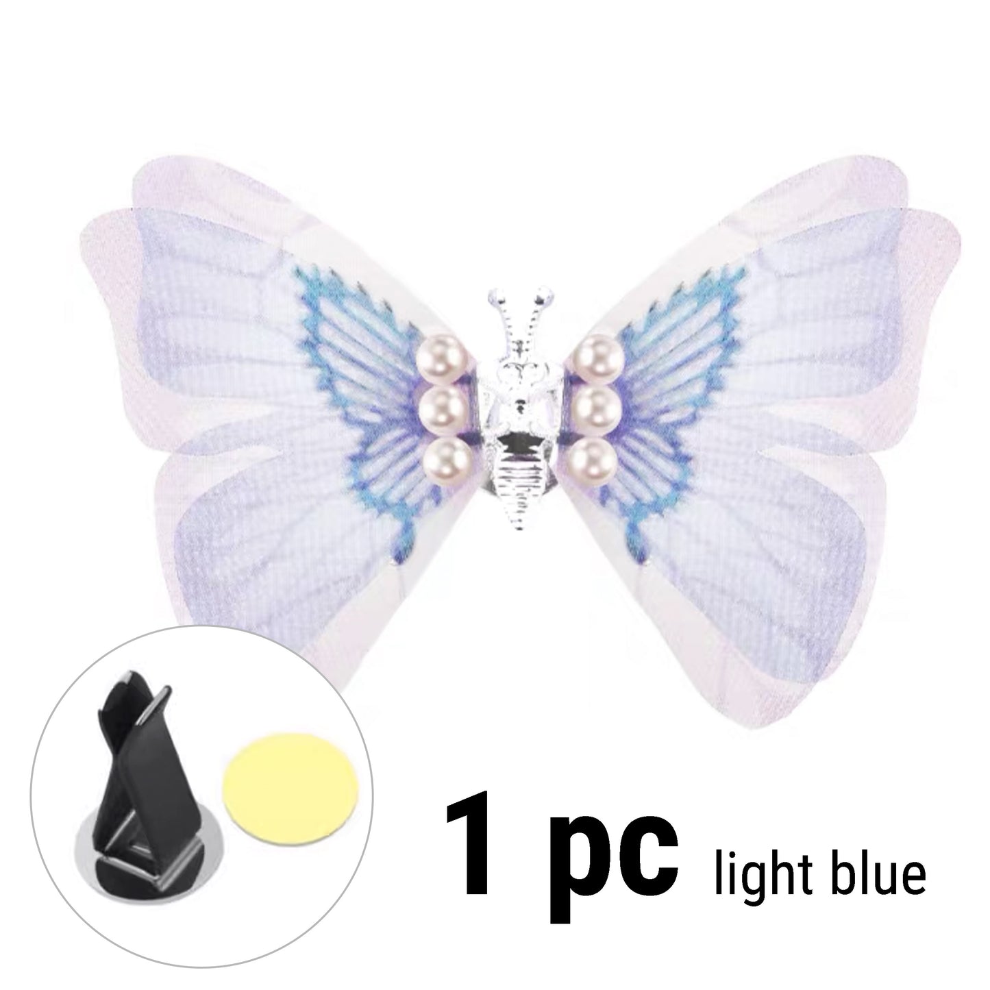 Flying Butterfly Car Vent Clip Decoration Light Blue