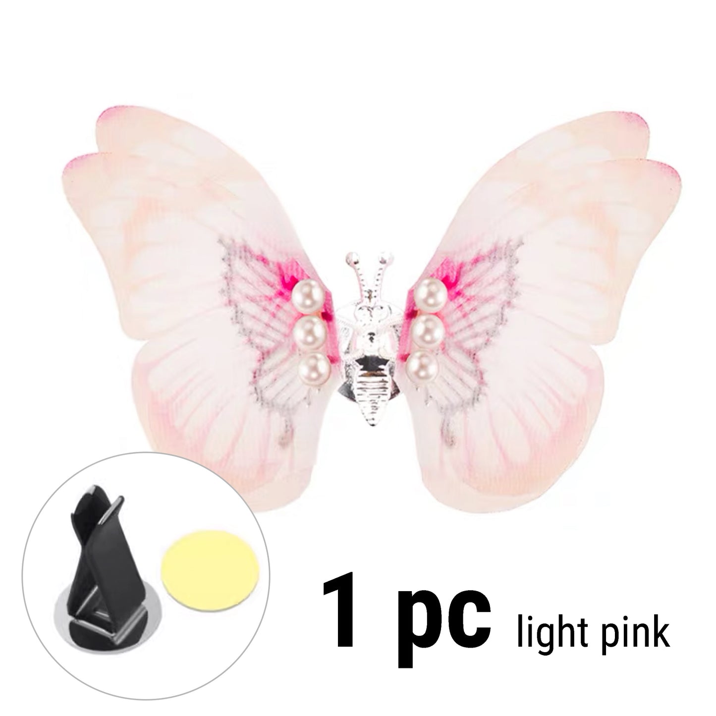 Flying Butterfly Car Vent Clip Decoration Light Pink