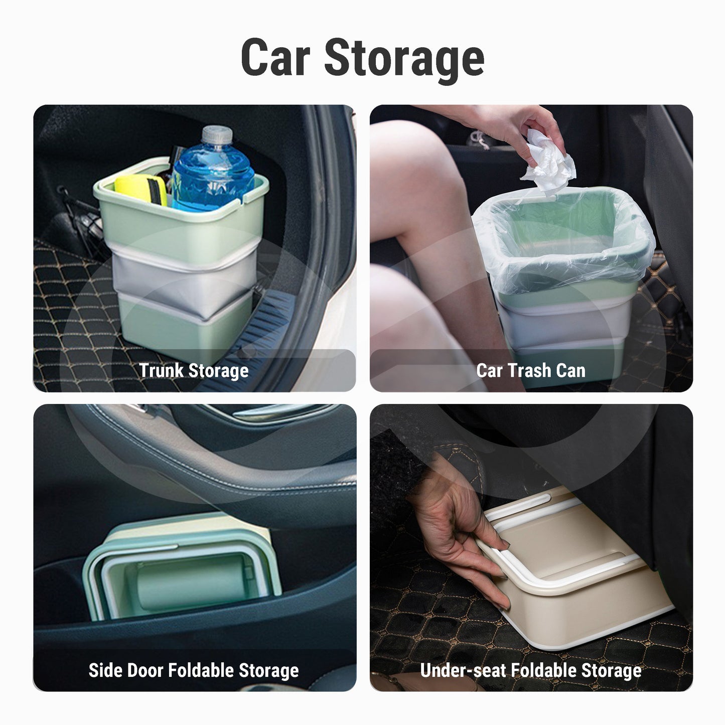 Foldable Bucket 5L(1.3 Gallon) with Handle & Trash Bags 05