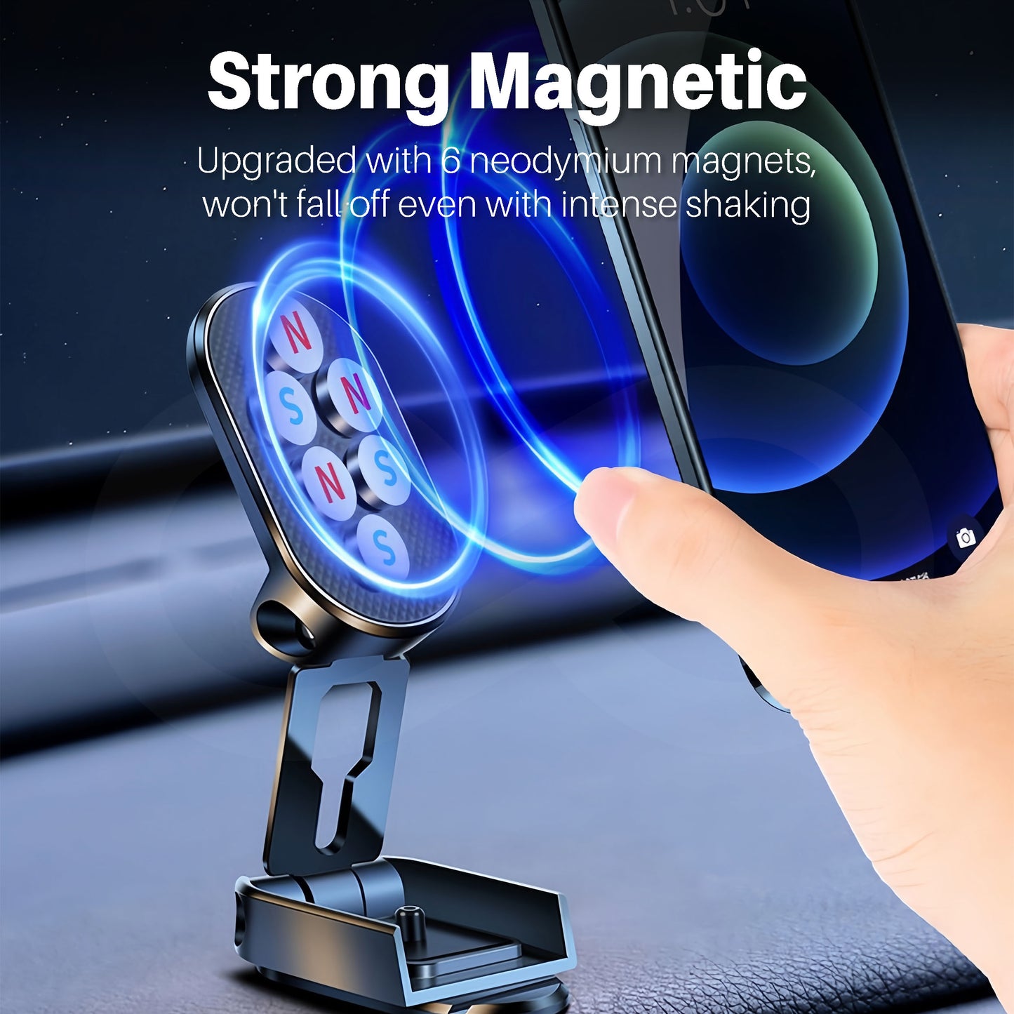 Folding 720-degree Rotatable Magnetic Phone Holder 03
