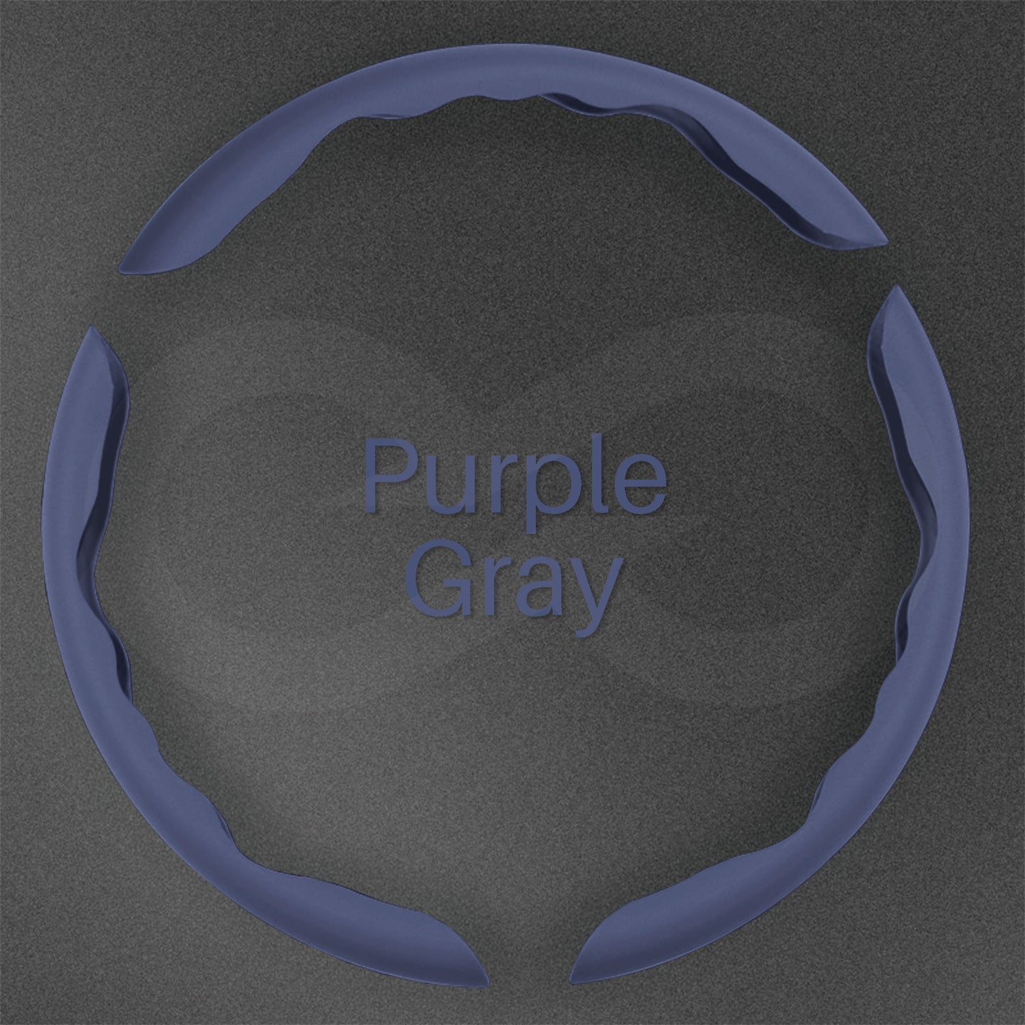 3 pieces purple gray color Liquid Feel Steering Wheel Cover on a dark background