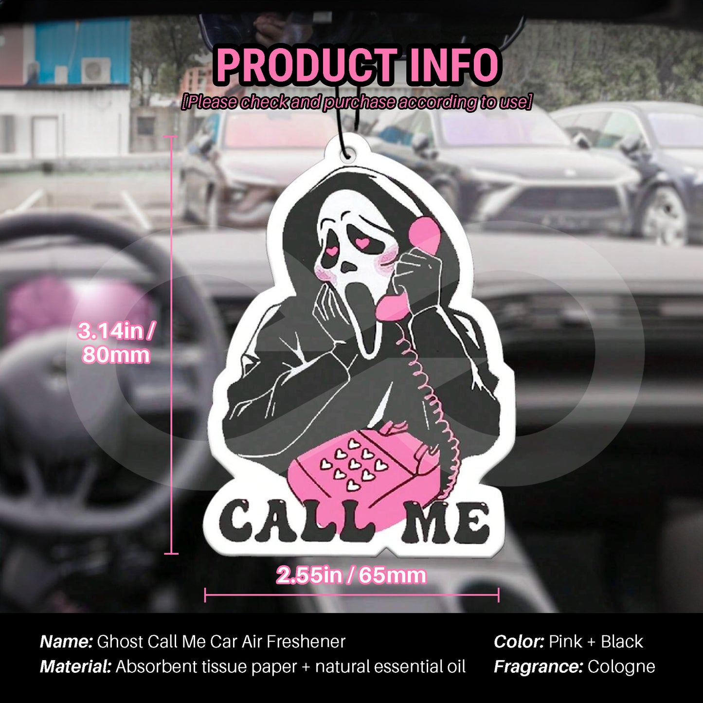 Screaming Skull Call Me Air Freshener 04