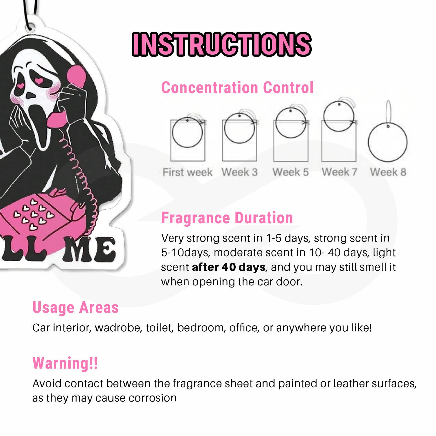Screaming Skull Call Me Air Freshener 06