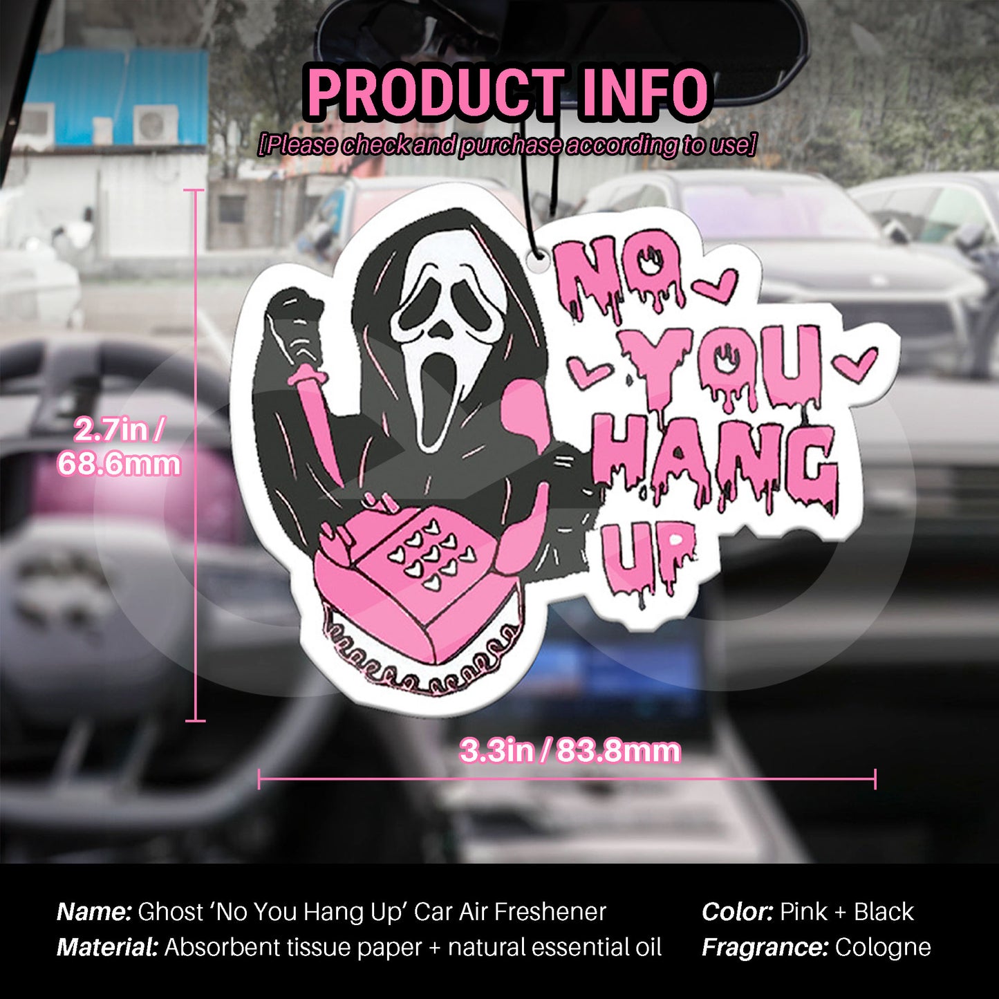 Screaming Skull No You Hang Up Air Freshener 05