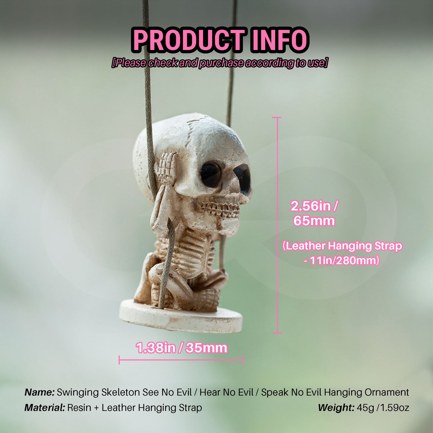 Spooky Swing Skeleton Hanging Ornament 11 Product Information