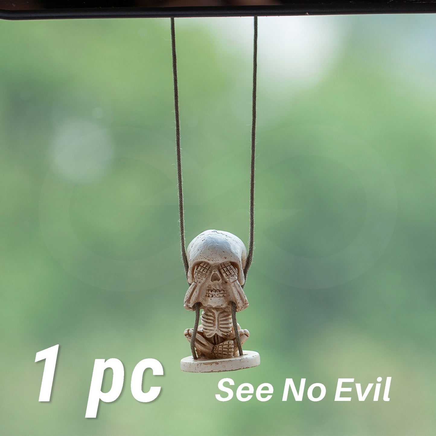 Spooky Swing Skeleton Hanging Ornament SKU see no evil
