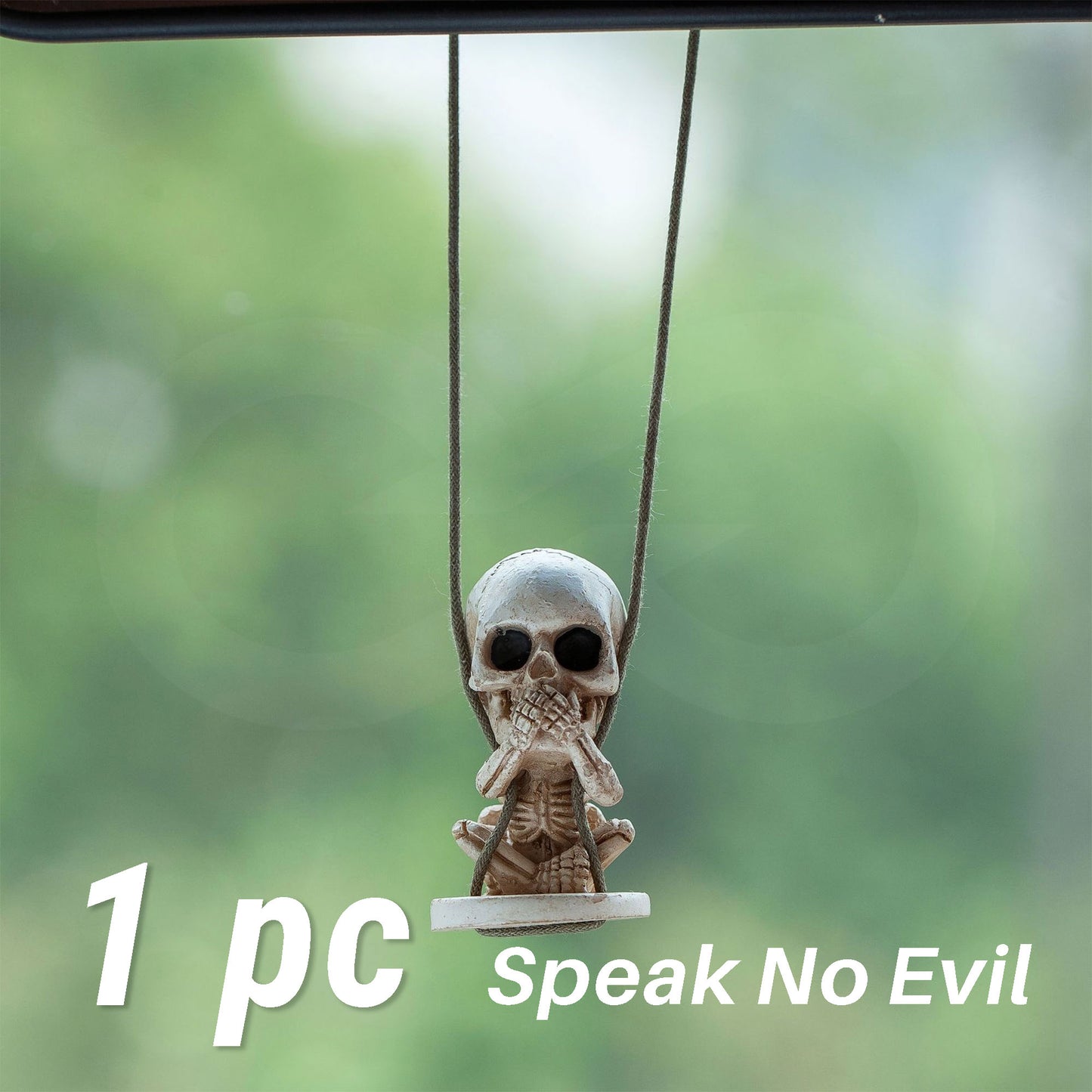Spooky Swing Skeleton Hanging Ornament SKU speak no evil