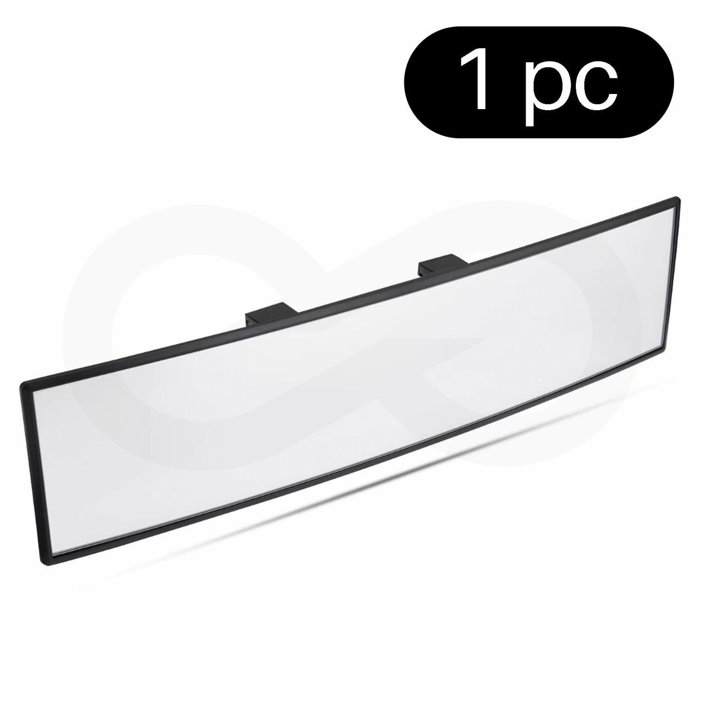 Car rearview mirror with black frame on a white background