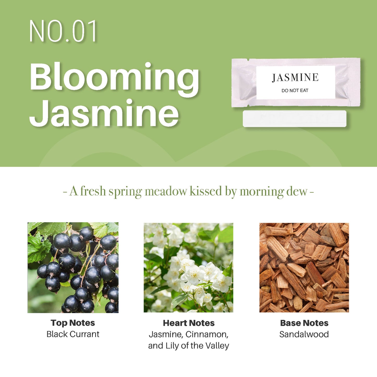 Wooden Car Air Outlet Perfume Clip NO.01 Jasmine