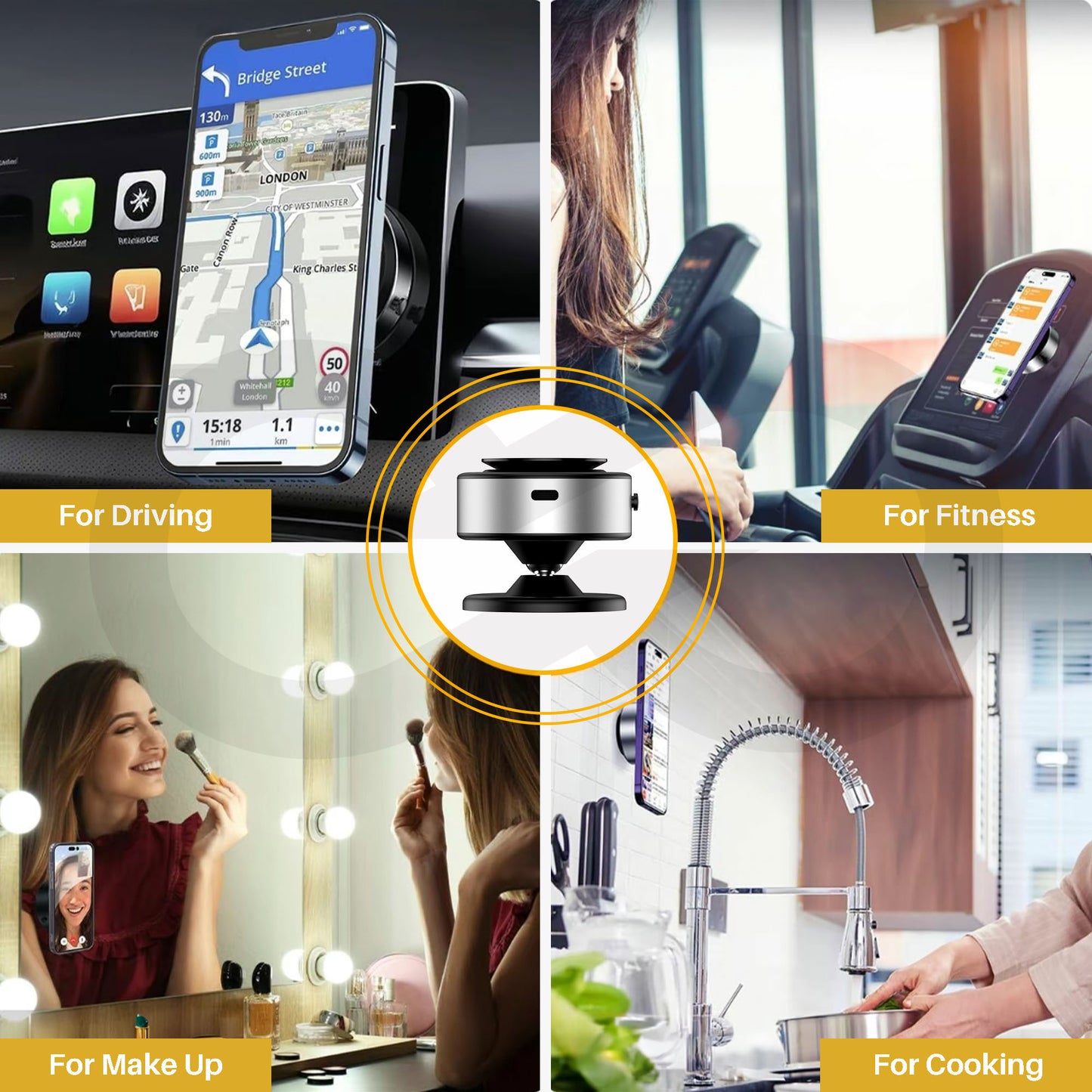 Electric 360° Rotating Magnetic Suction Phone Holder