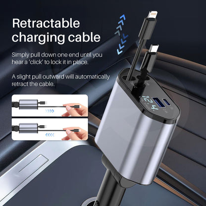 4-in-1 Retractable Car Charger