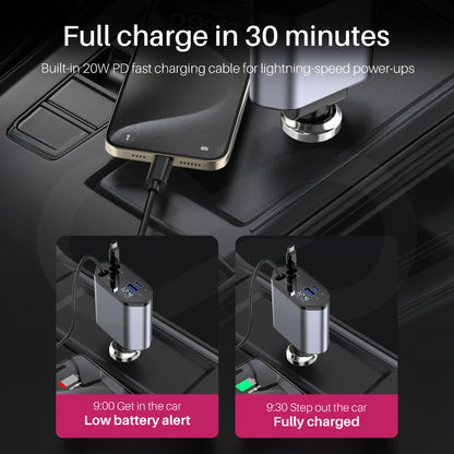 4-in-1 Retractable Car Charger