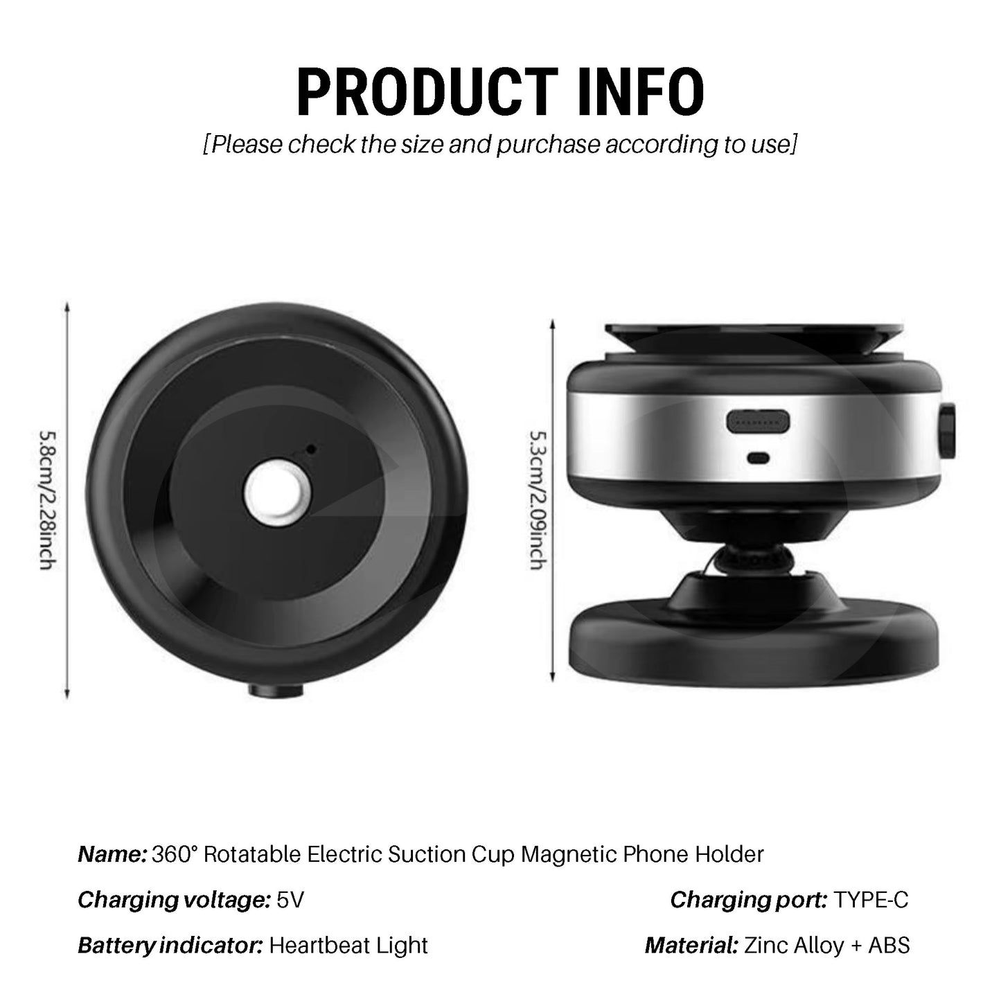 Electric 360° Rotating Magnetic Suction Phone Holder