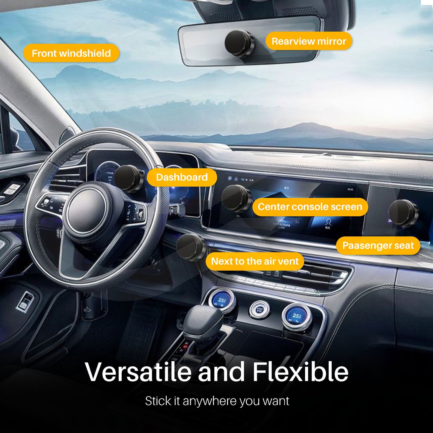 Electric 360° Rotating Magnetic Suction Phone Holder