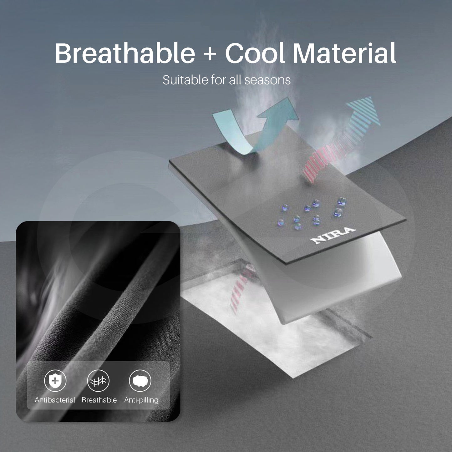 Breathable and cool material, suitable for all seasons