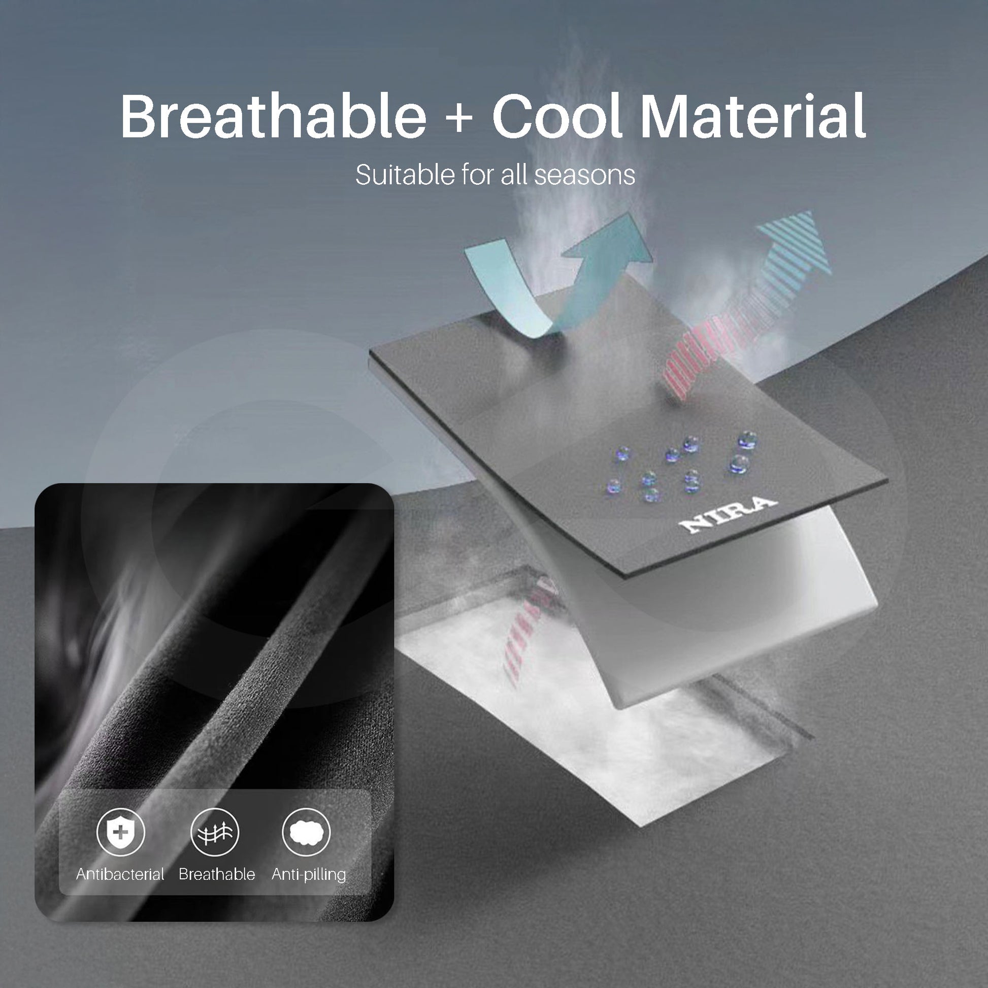 Breathable and cool material, suitable for all seasons