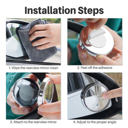 360 degree adjustable blind spot mirror 12