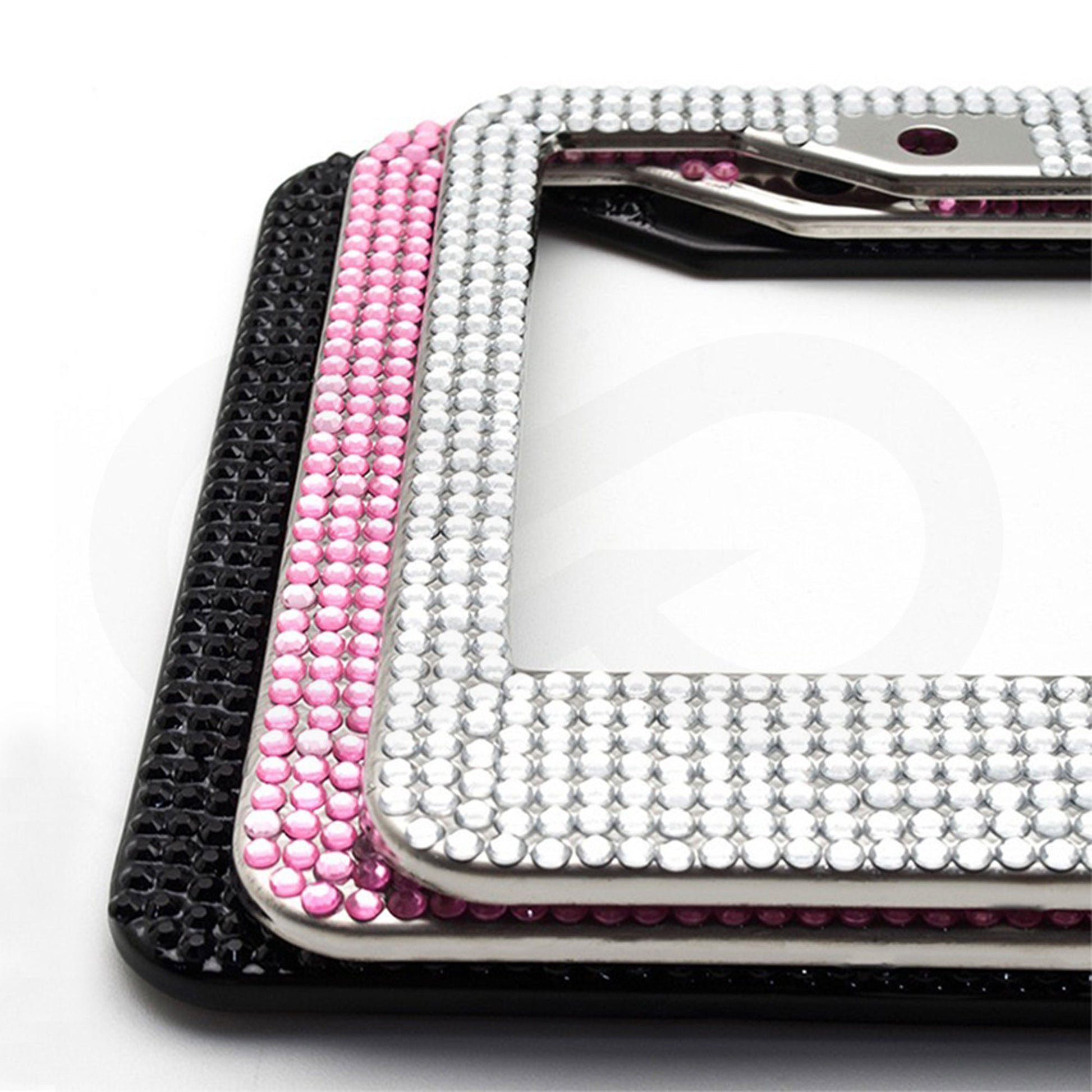 Artificial Rhinestone Car License Plate Frame 09