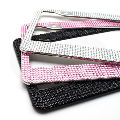 Artificial Rhinestone Car License Plate Frame 10