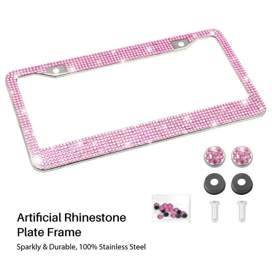 Artificial Rhinestone Car License Plate Frame 12