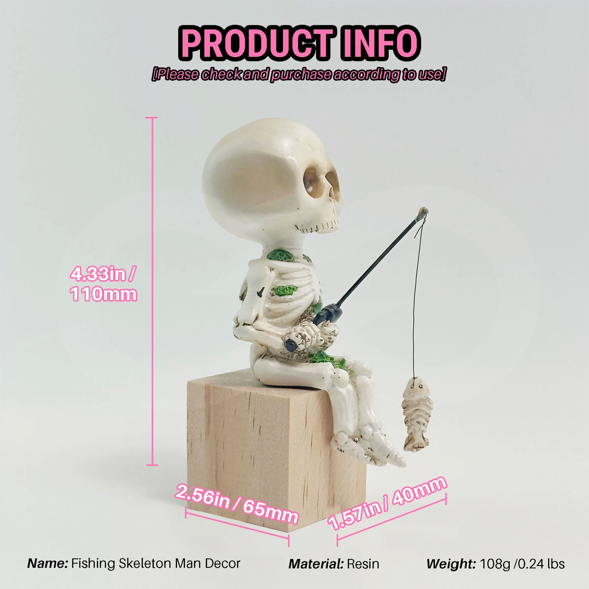 Fishing Skeleton Man Decoration Product Information 11
