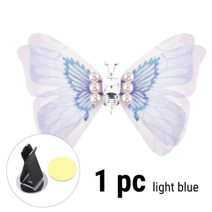 Flying Butterfly Car Vent Clip Decoration Light Blue