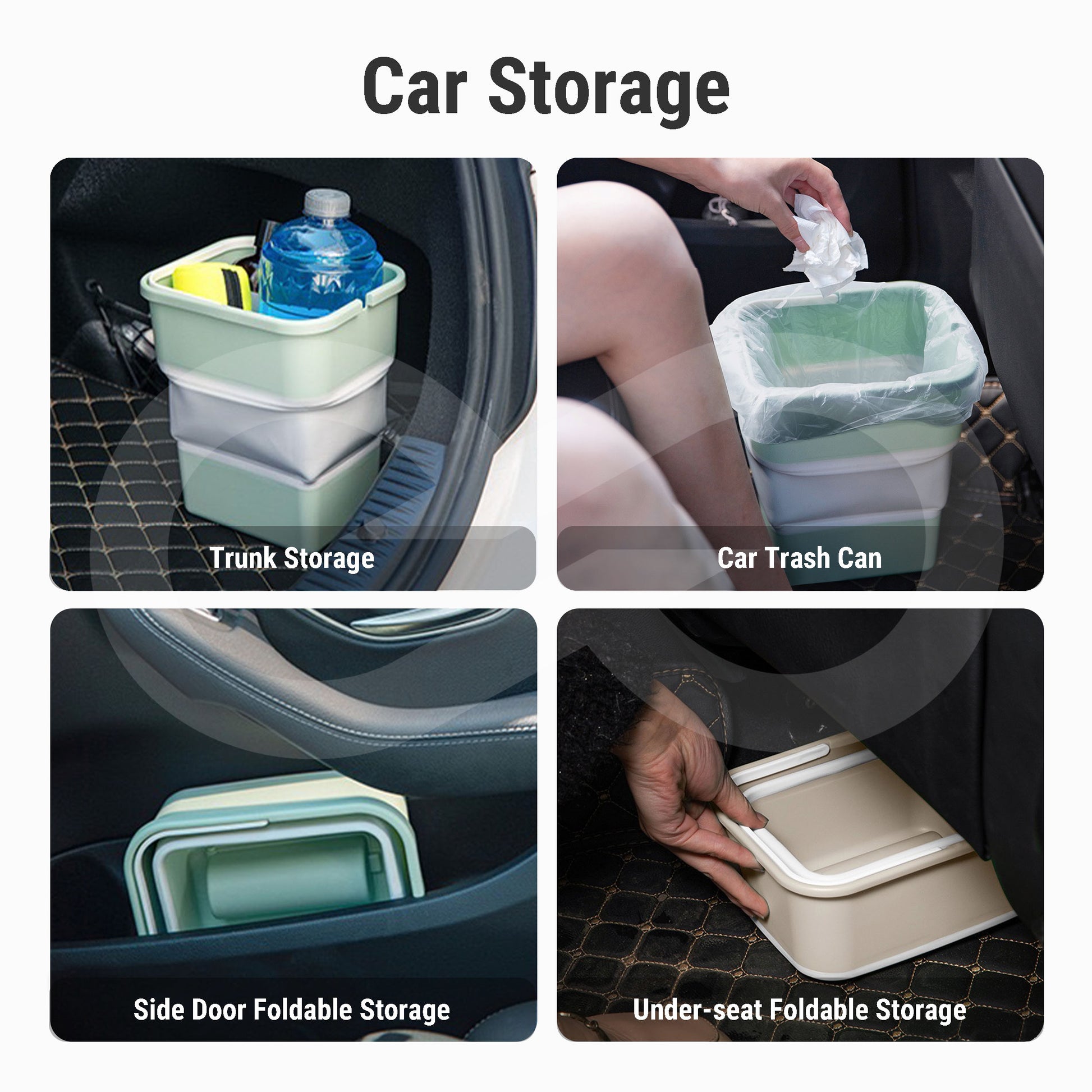 Foldable Bucket 5L(1.3 Gallon) with Handle & Trash Bags 05