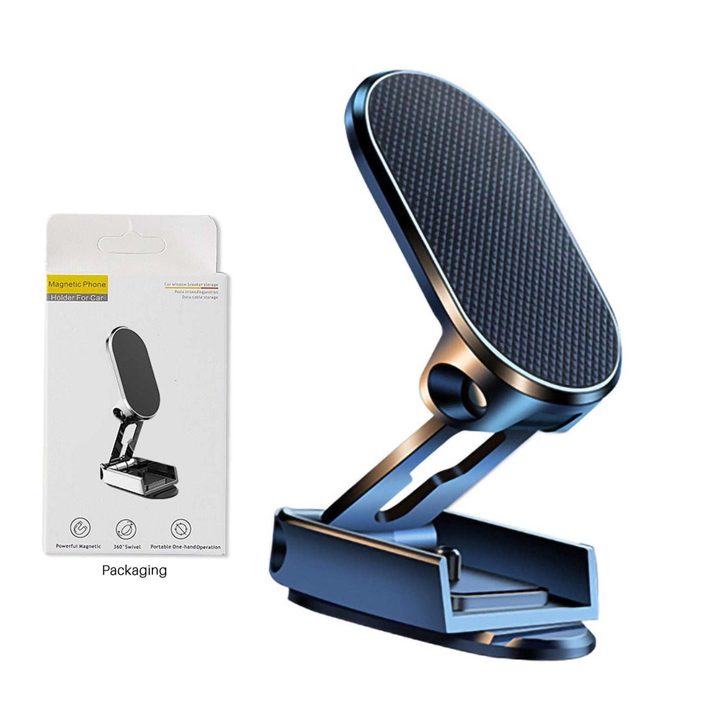 Folding 720-degree Rotatable Magnetic Phone Holder SKU Black 1pc