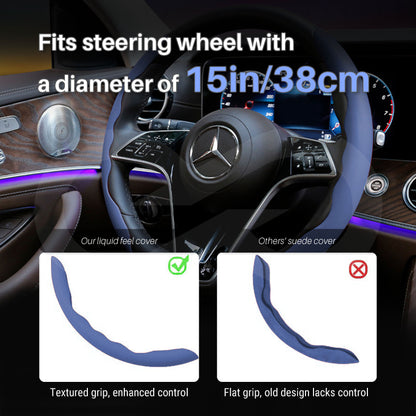 Liquid Feel Steering Wheel Cover fits steering wheel with a diameter of 15in/38cm