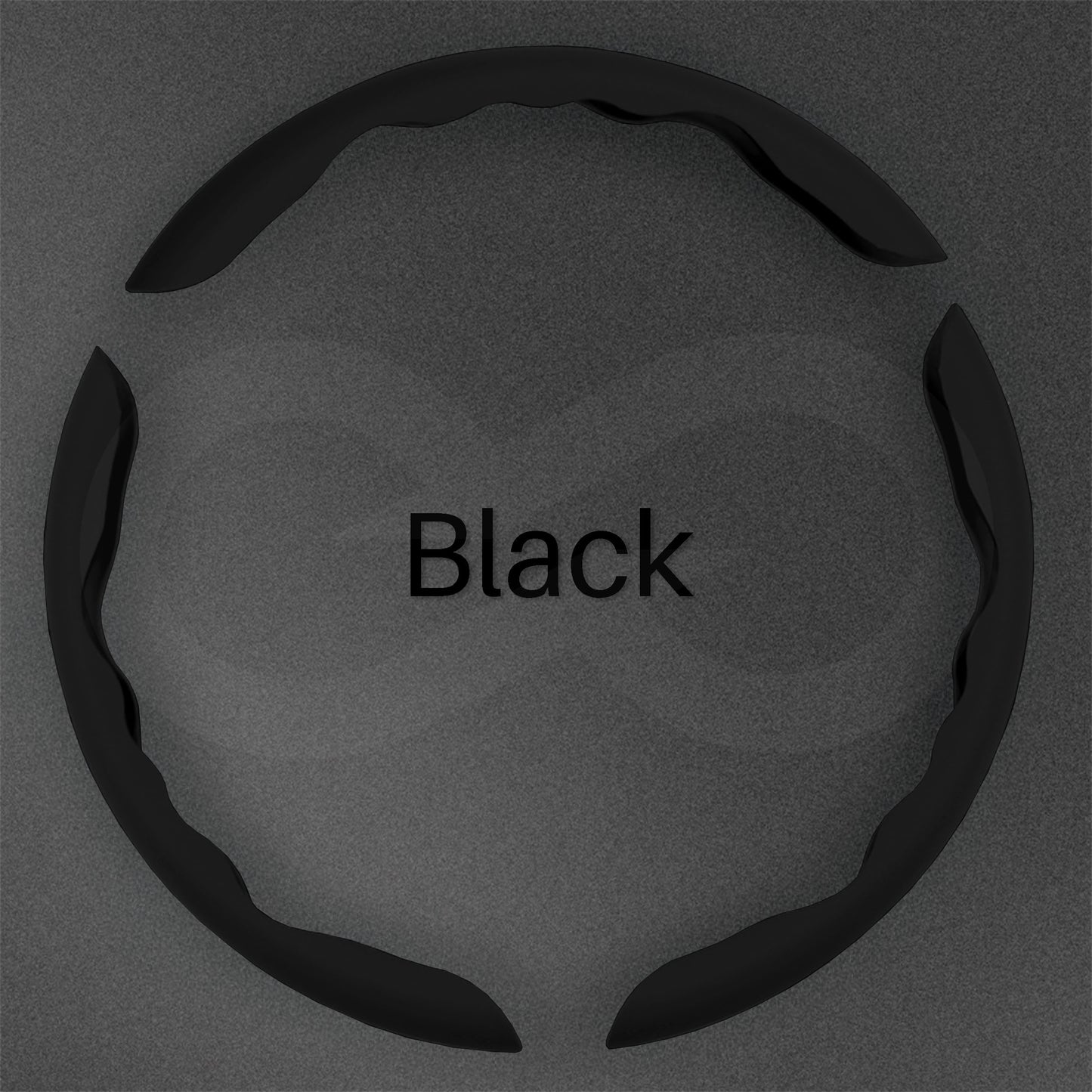 3 pieces black color Liquid Feel Steering Wheel Cover on a dark background