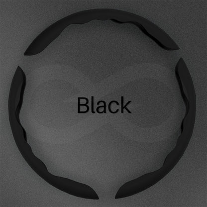3 pieces black color Liquid Feel Steering Wheel Cover on a dark background