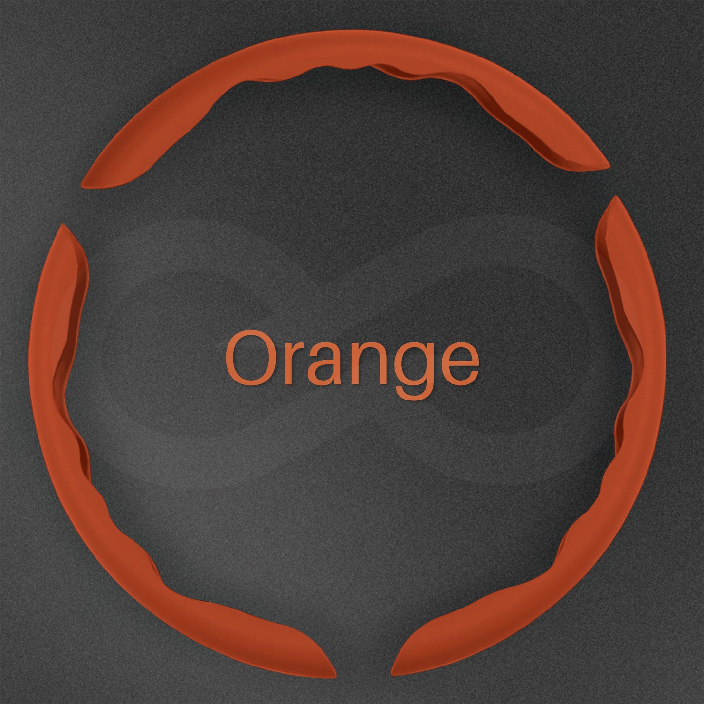 3 pieces orange color Liquid Feel Steering Wheel Cover on a dark background