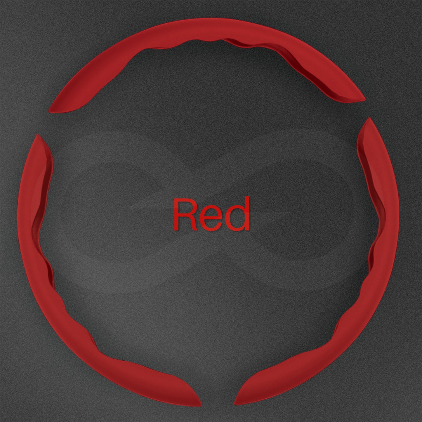 3 pieces red color Liquid Feel Steering Wheel Cover on a dark background