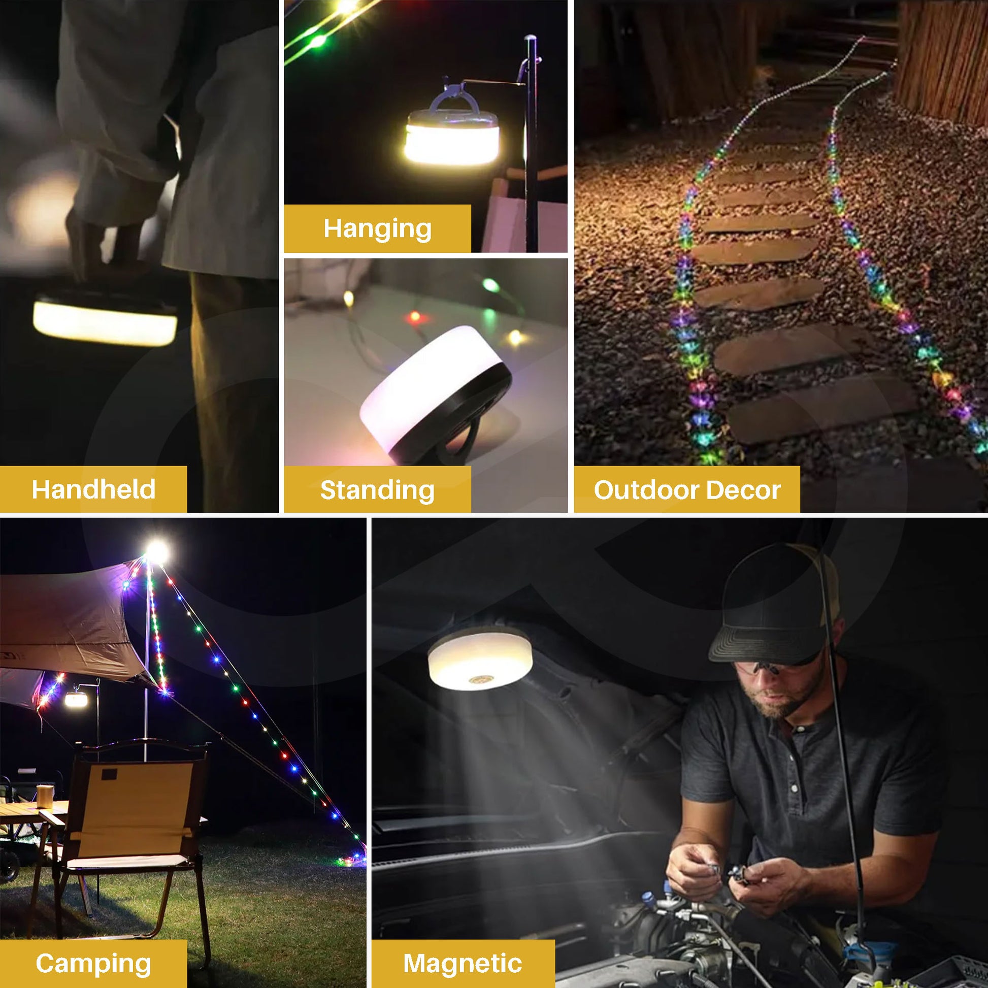 Retractable Rechargeable Camping String Lights 05