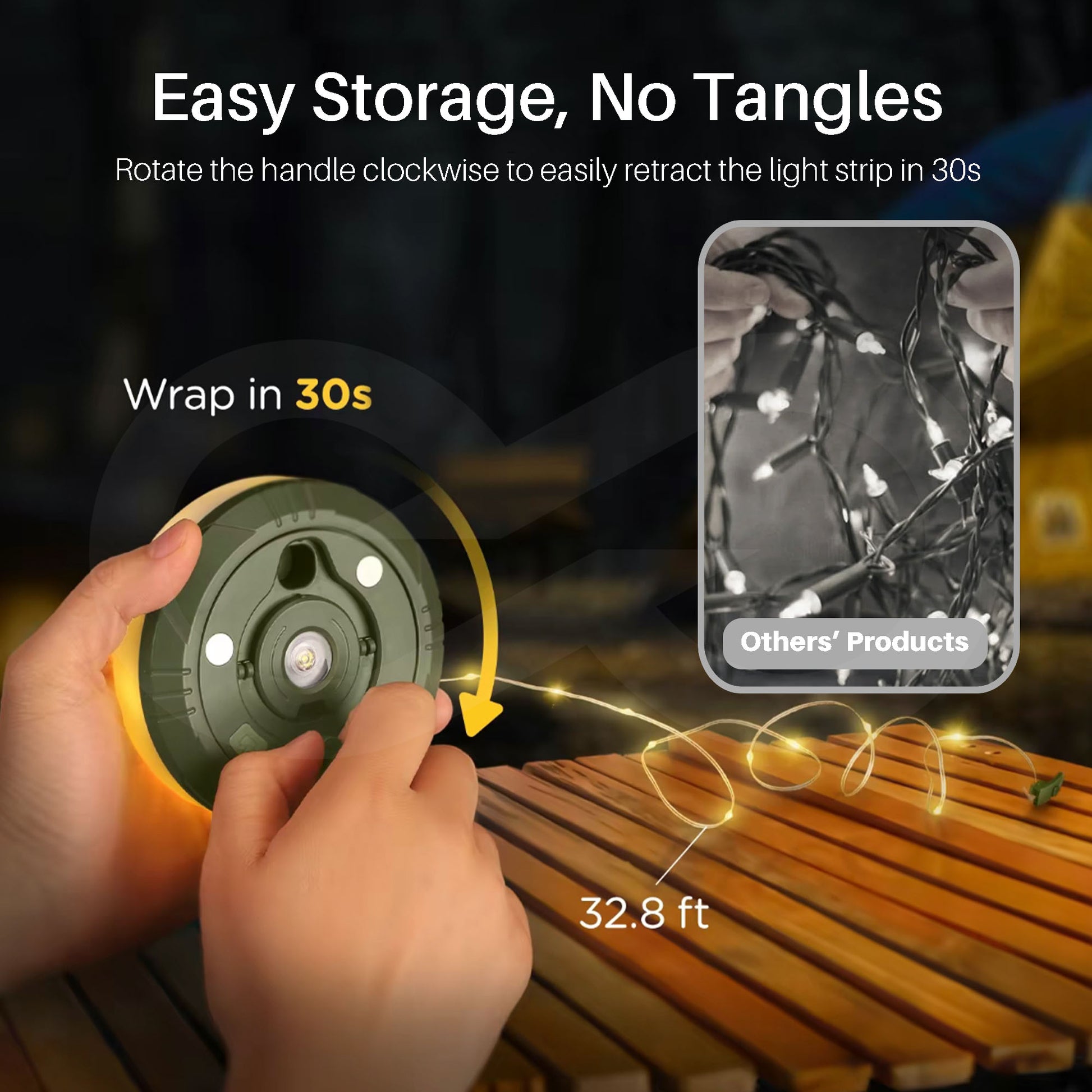 Retractable Rechargeable Camping String Lights 06