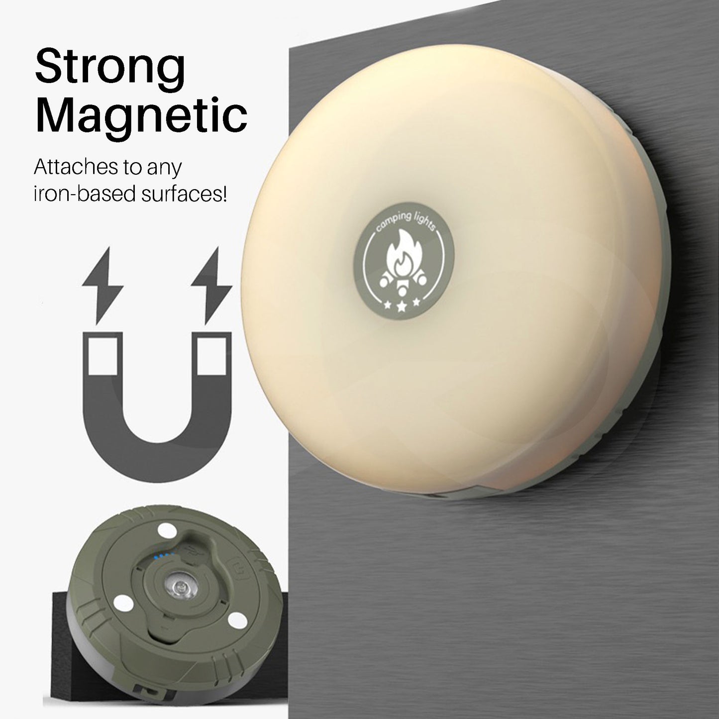 Retractable Rechargeable Camping String Lights 10 Strong Magnetic