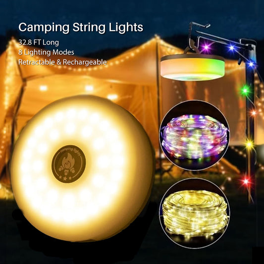 Retractable Rechargeable Camping String Lights 20