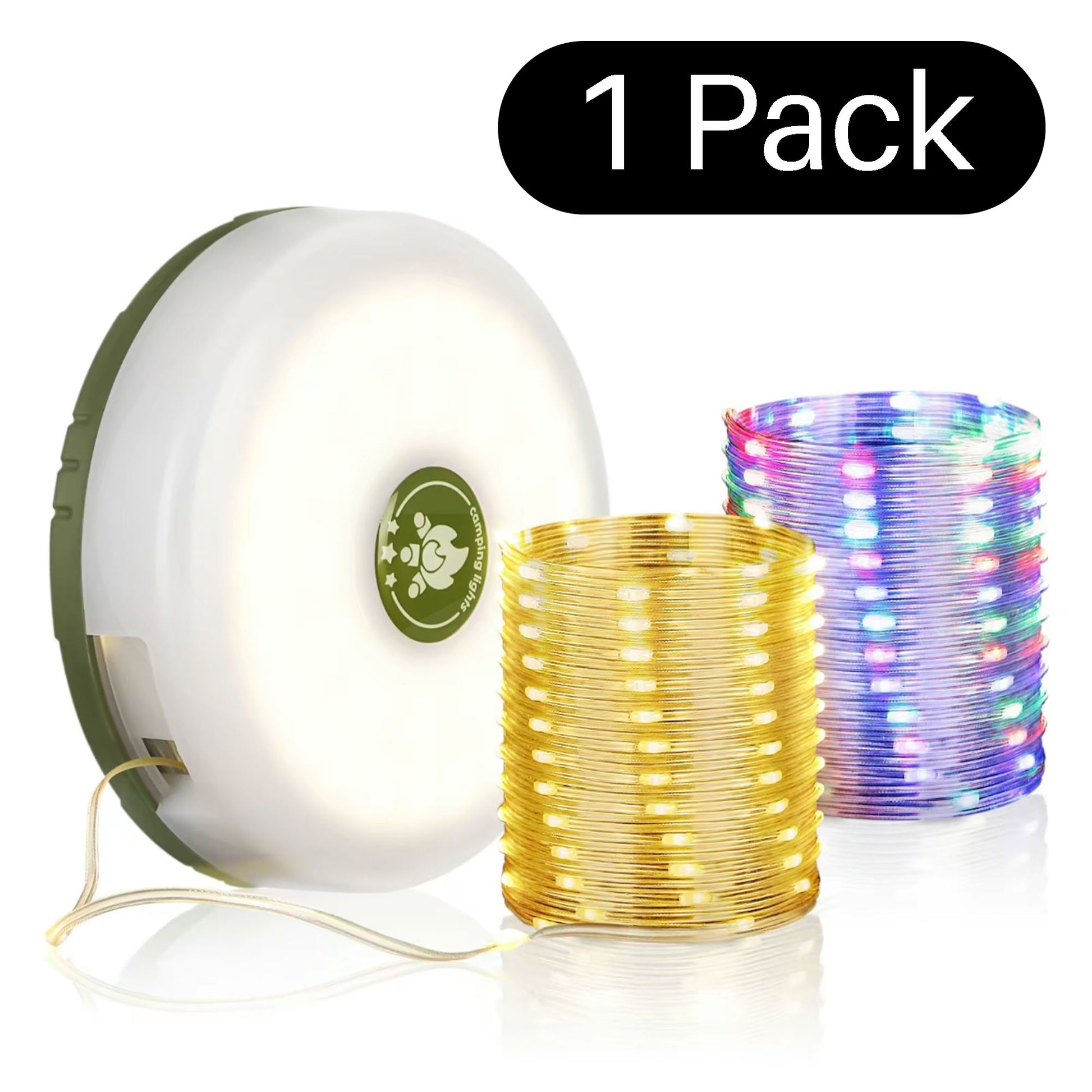 Retractable Rechargeable Camping String Lights SKU Green 1Pack