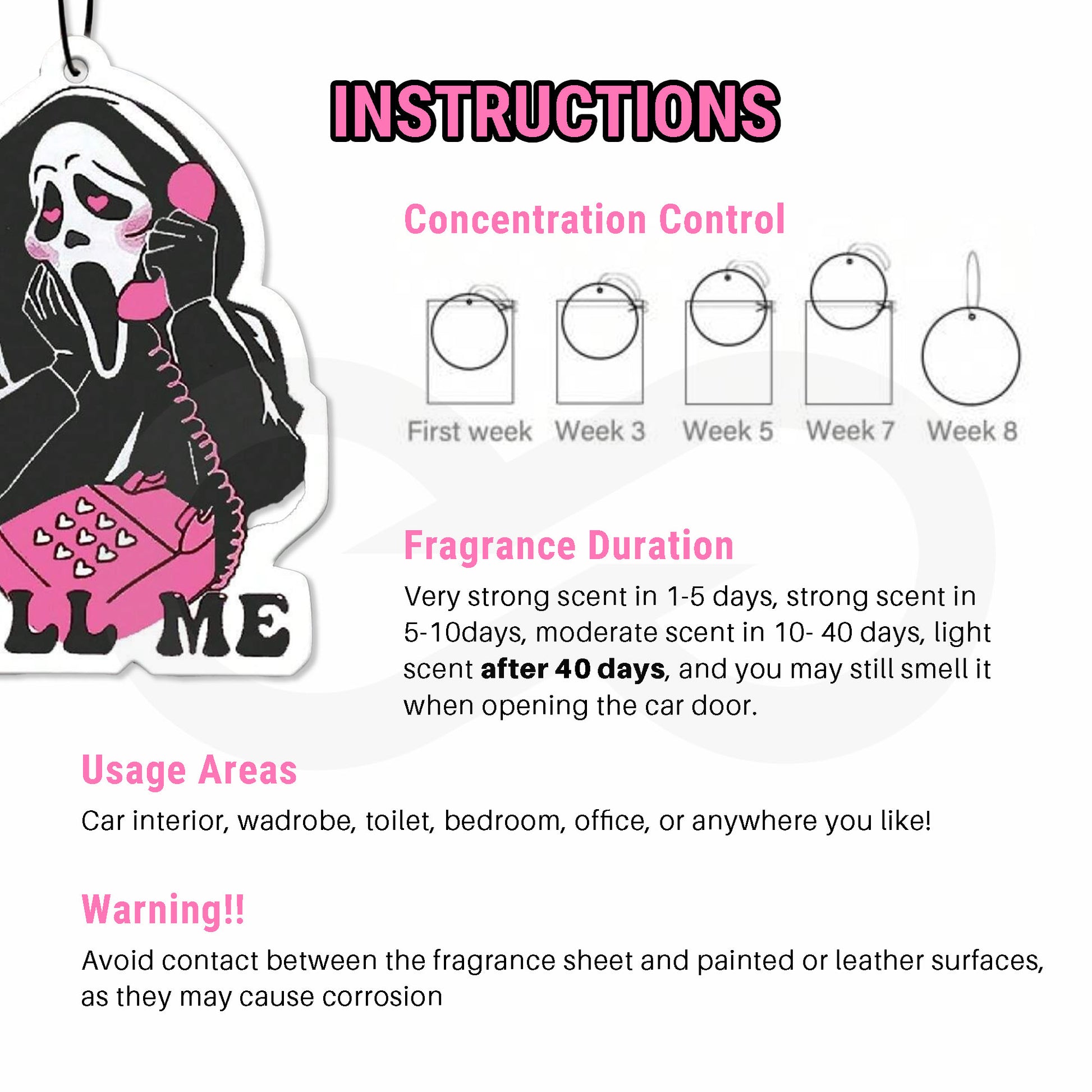 Screaming Skull Call Me Air Freshener 06